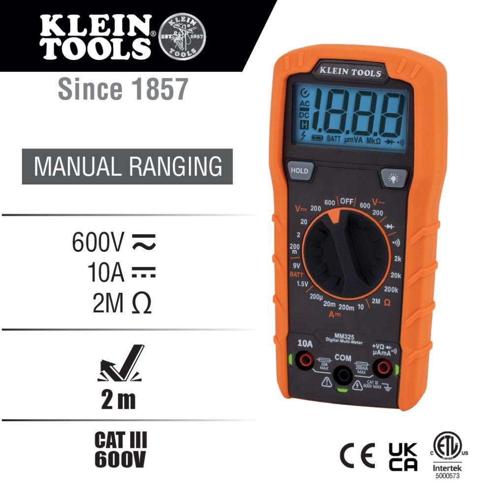 Picture of MM325 - Digital Multimeter, Manual-Ranging, 600V