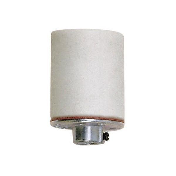 90/1707 - Keyless 3 Terminal Grounded Porcelain Socket With Metal Cap - 1/8 IPS Metal Cap - Glazed - 660W - 250V