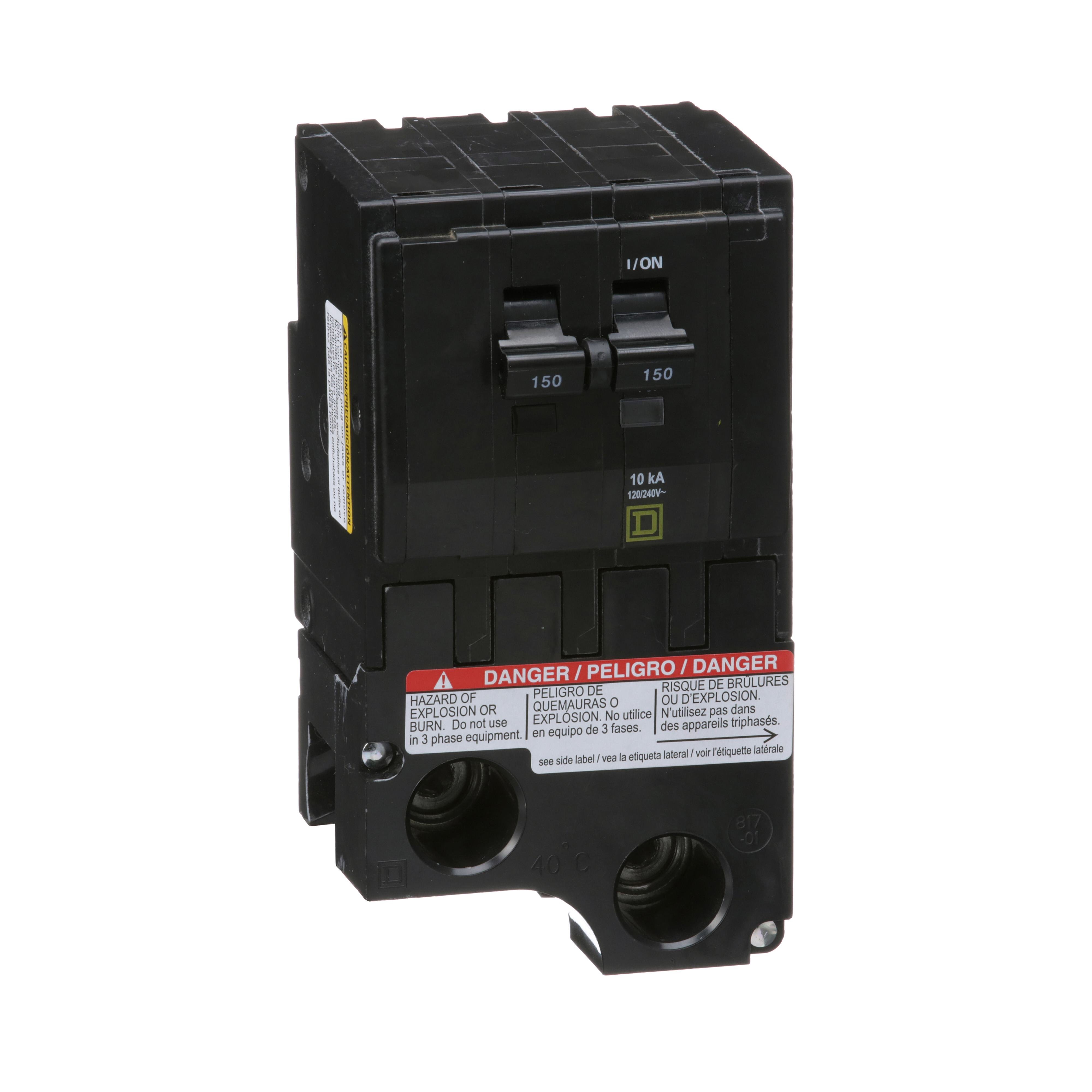 QO2150 - Mini circuit breaker, QO, 150A, 2 pole, 120/240VAC, 10kA, plug in