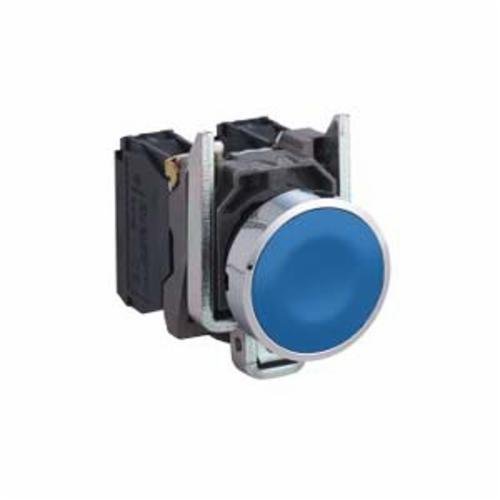 Picture of XB4BA61 - Push button, Harmony XB4, metal, flush, blue, 22mm, spring return, unmarked, 1NO