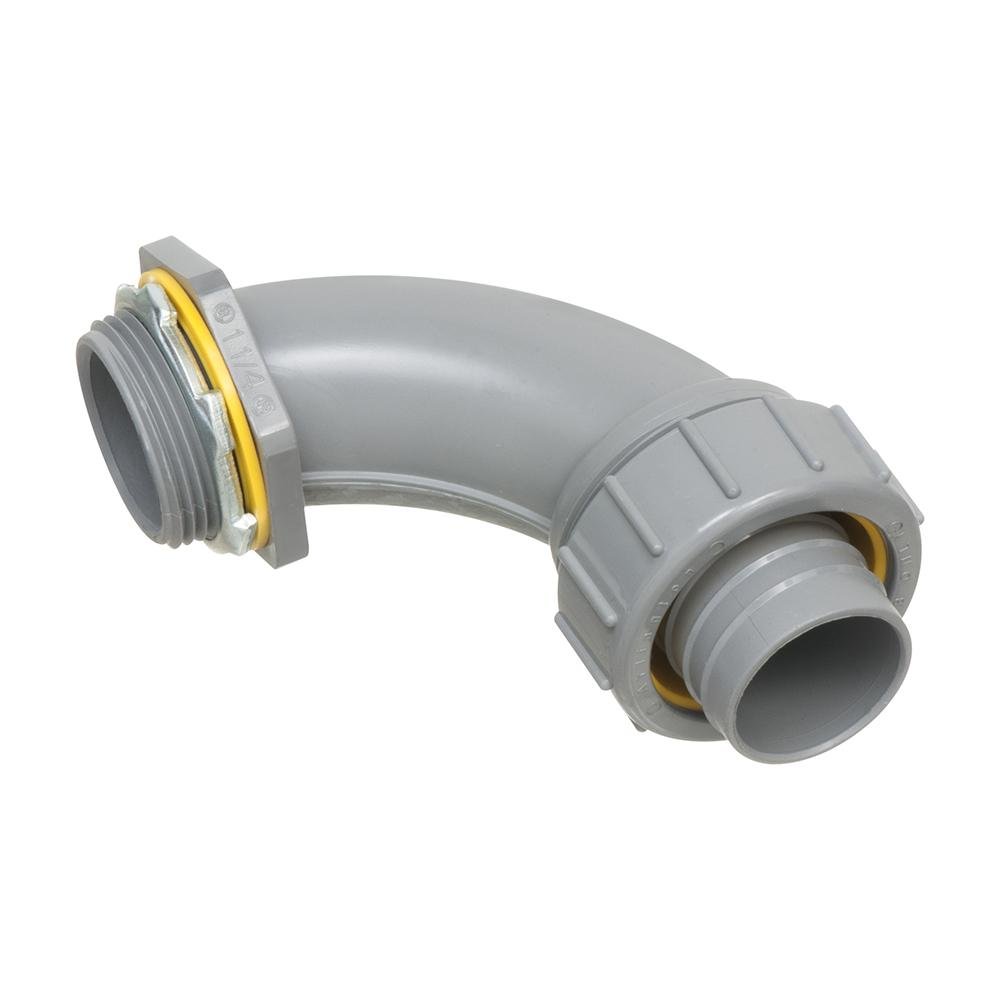 NMLT90125 - Non Metallic 90 degree connector for use with non metallic liquid tight conduit type B only. 1-1/4" Trade Size.