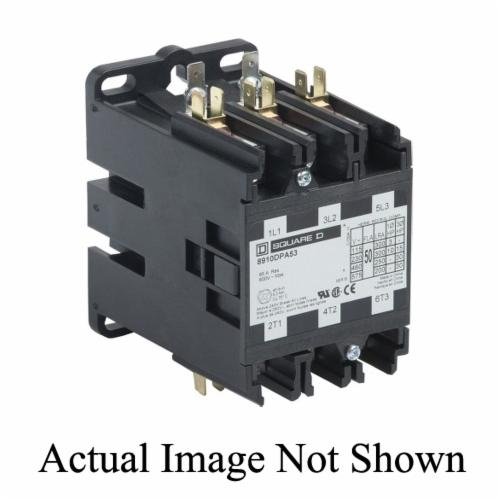 8910DPA53V09 - Contactor, Definite Purpose, 50A, 3 pole, 30HP at 575VAC, 3 phase, 208/240VAC 60Hz 220VAC 50Hz coil, open