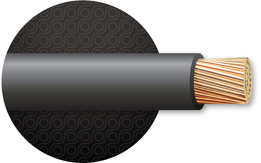 940101801497 - XHHW 1/0 Stranded Black Copper, 2500' Reel 