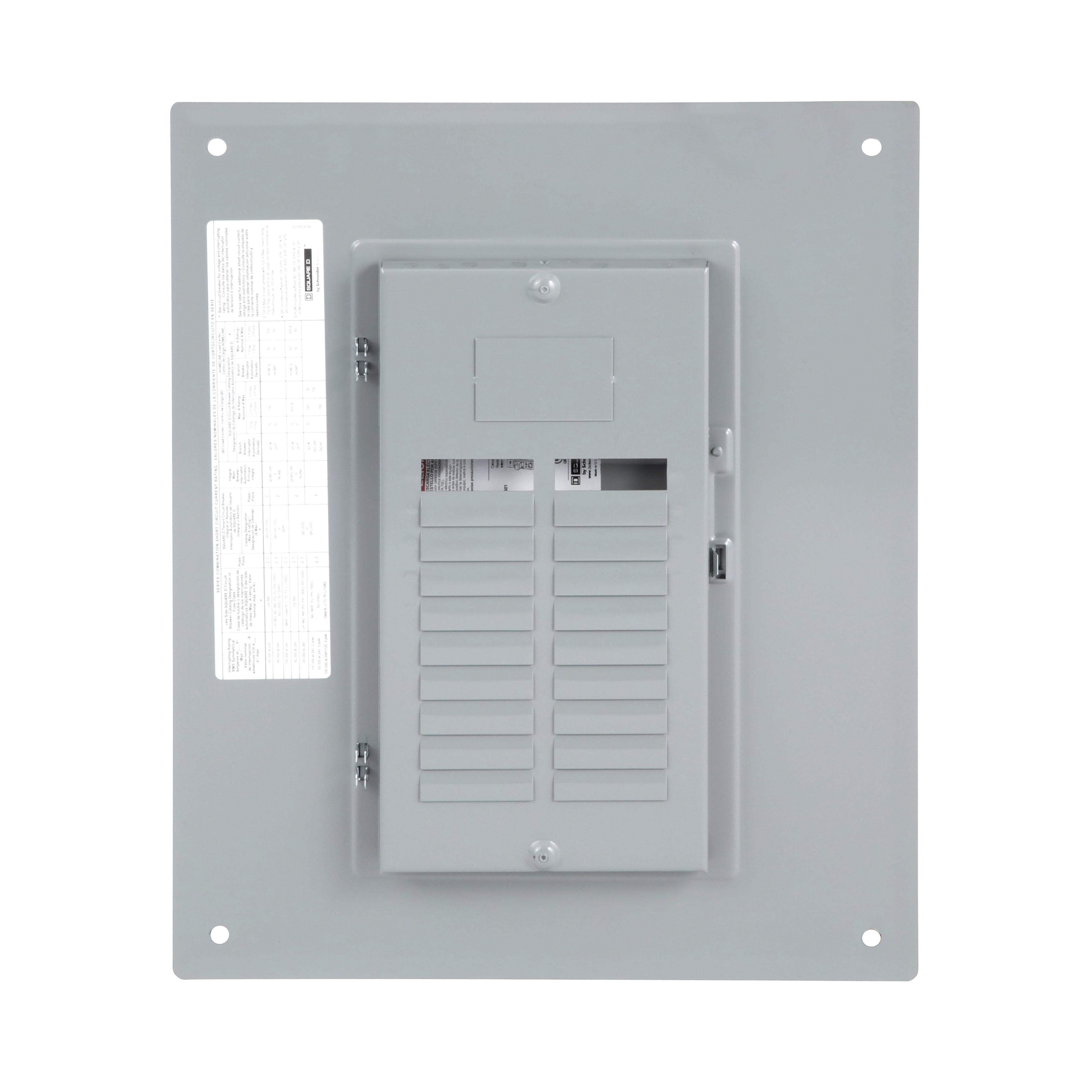 Picture of QOC20U100F - Replacement cover, QO, for 20 space load center with 125A mains, flush, gray