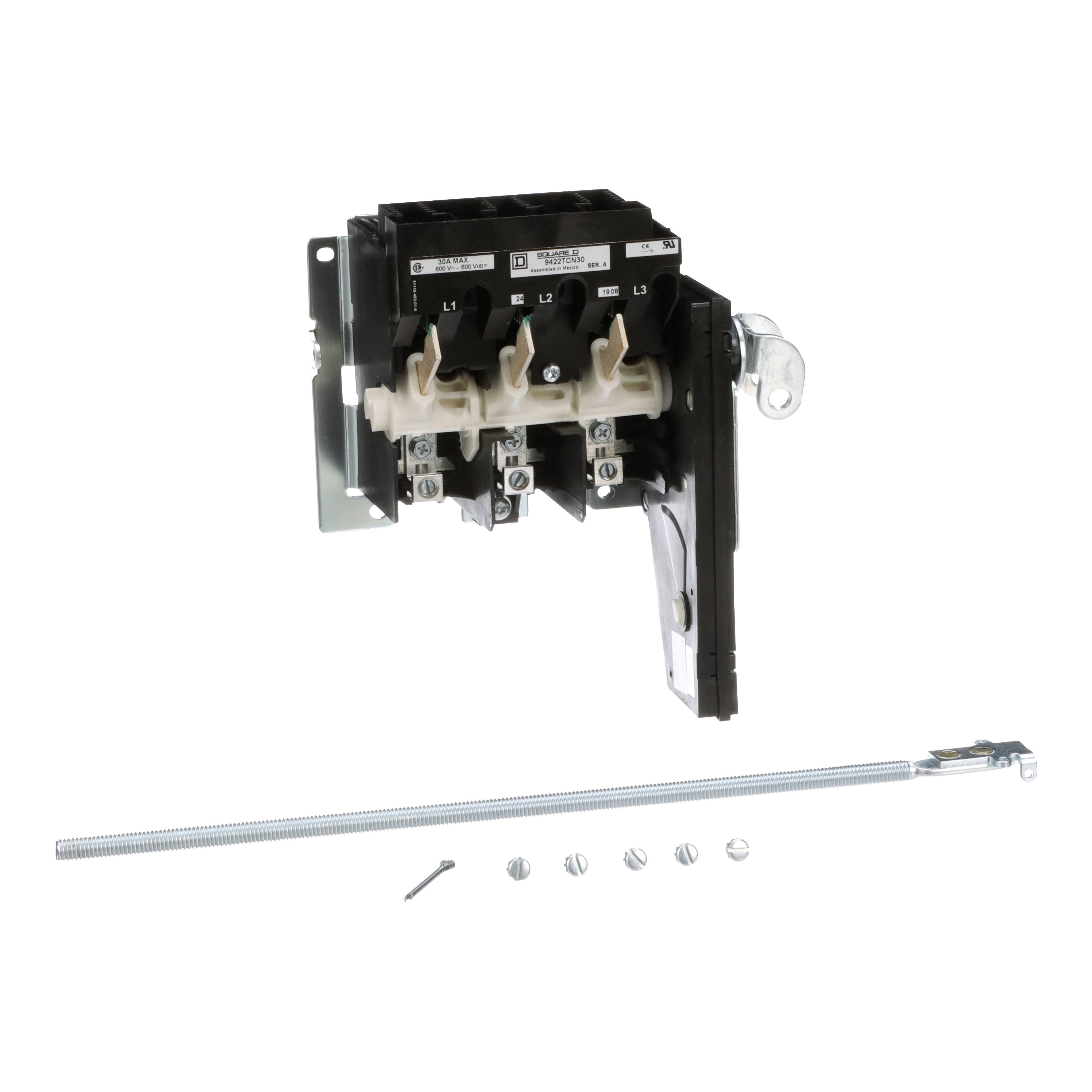 Picture of 9422TCN30 - Operating mechanism, flange mounted, variable depth, 30A, 600V, no fuse, switch mechanism