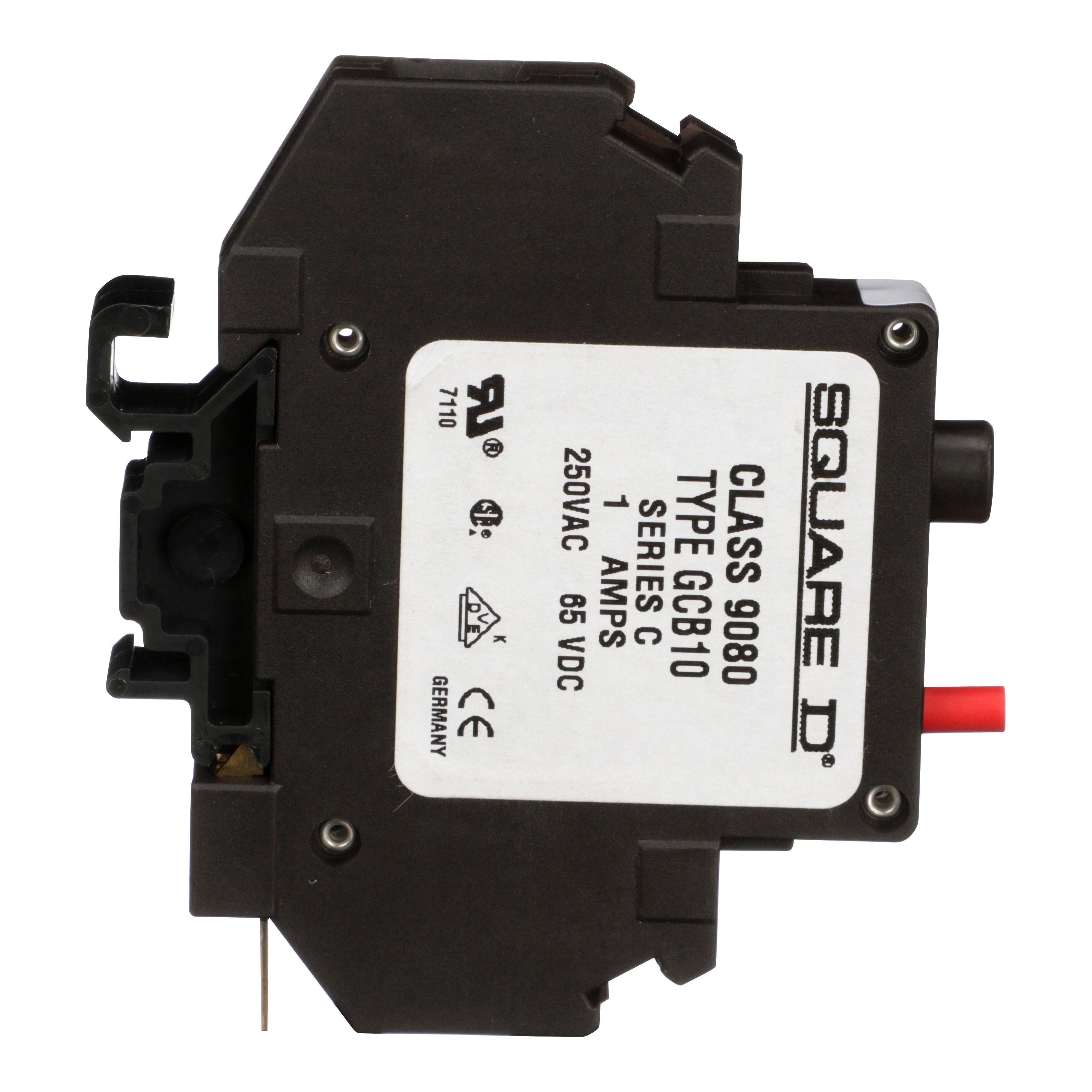 Picture of 9080GCB10 - Circuit protector, Linergy, thermal magnetic overcurrent, track mount, 1.0A, 250VAC, 65VDC