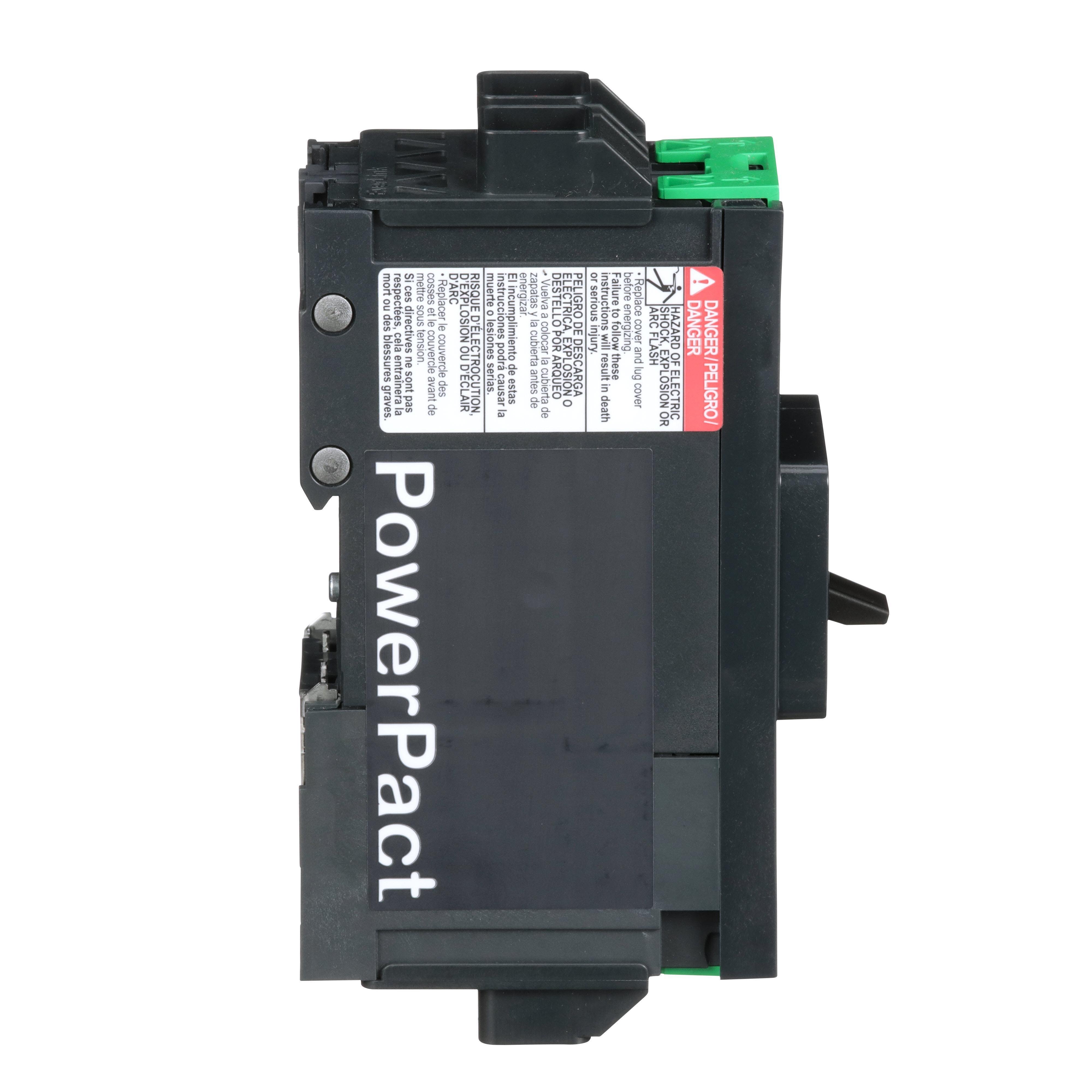 Picture of BDL26025 - Circuit breaker, PowerPacT B, 25A, 2 pole, 600Y/347VAC, 14kA, lugs, thermal magnetic, 80%