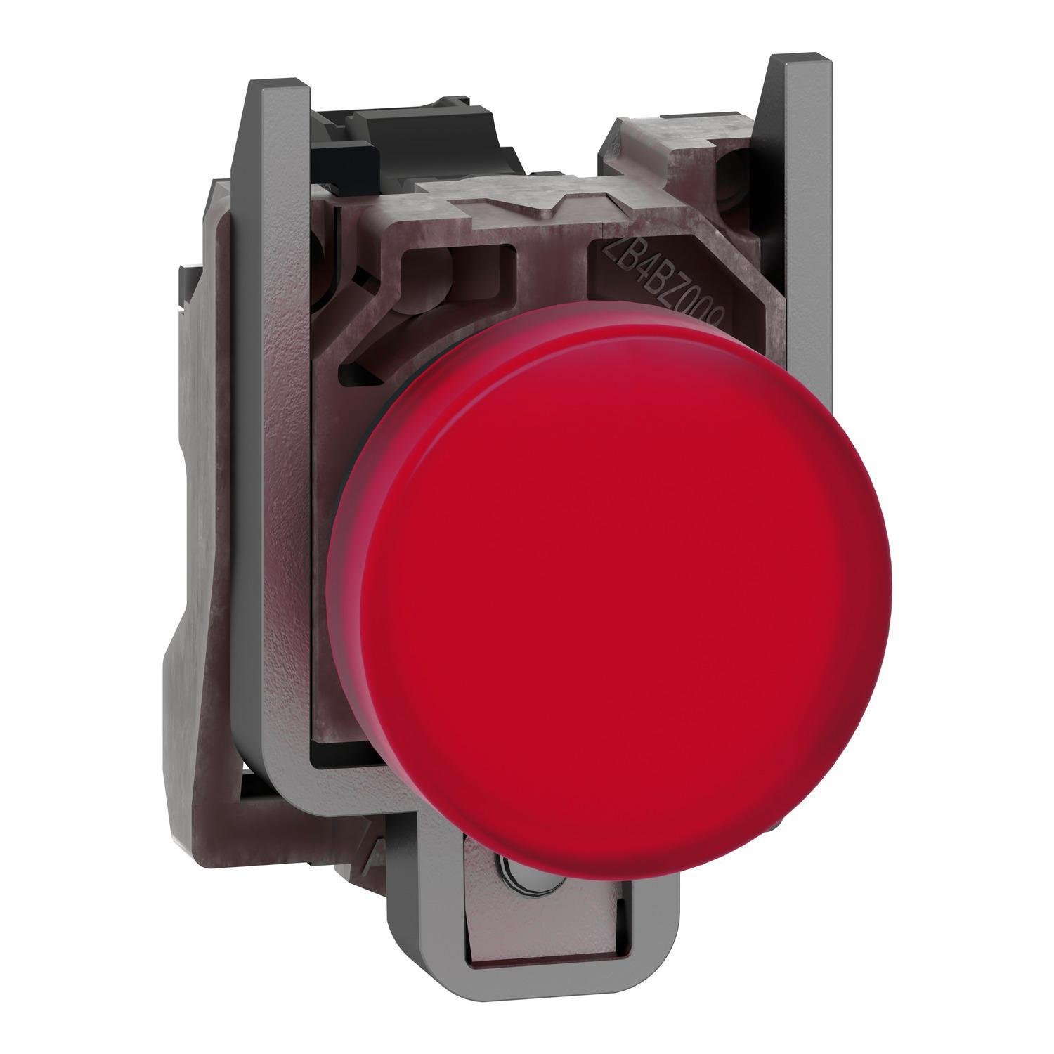 Picture of XB4BVG4 - Pilot light, Harmony XB4,metal, red, 22mm, universal LED, plain lens, 110…120V AC