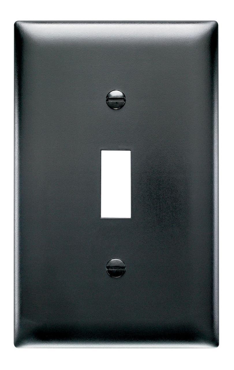 Picture of TP1BK - TradeMaster® 1-Gang Nylon Wall Plate, 1 Toggle Switch Opening, Black