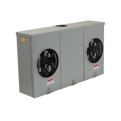 Picture of UT2R2122B - Meter socket, horizontal ganged, ringless socket, 205A, 2 position, 4 jaws, 600 VAC max, overhead/underground, no bypass