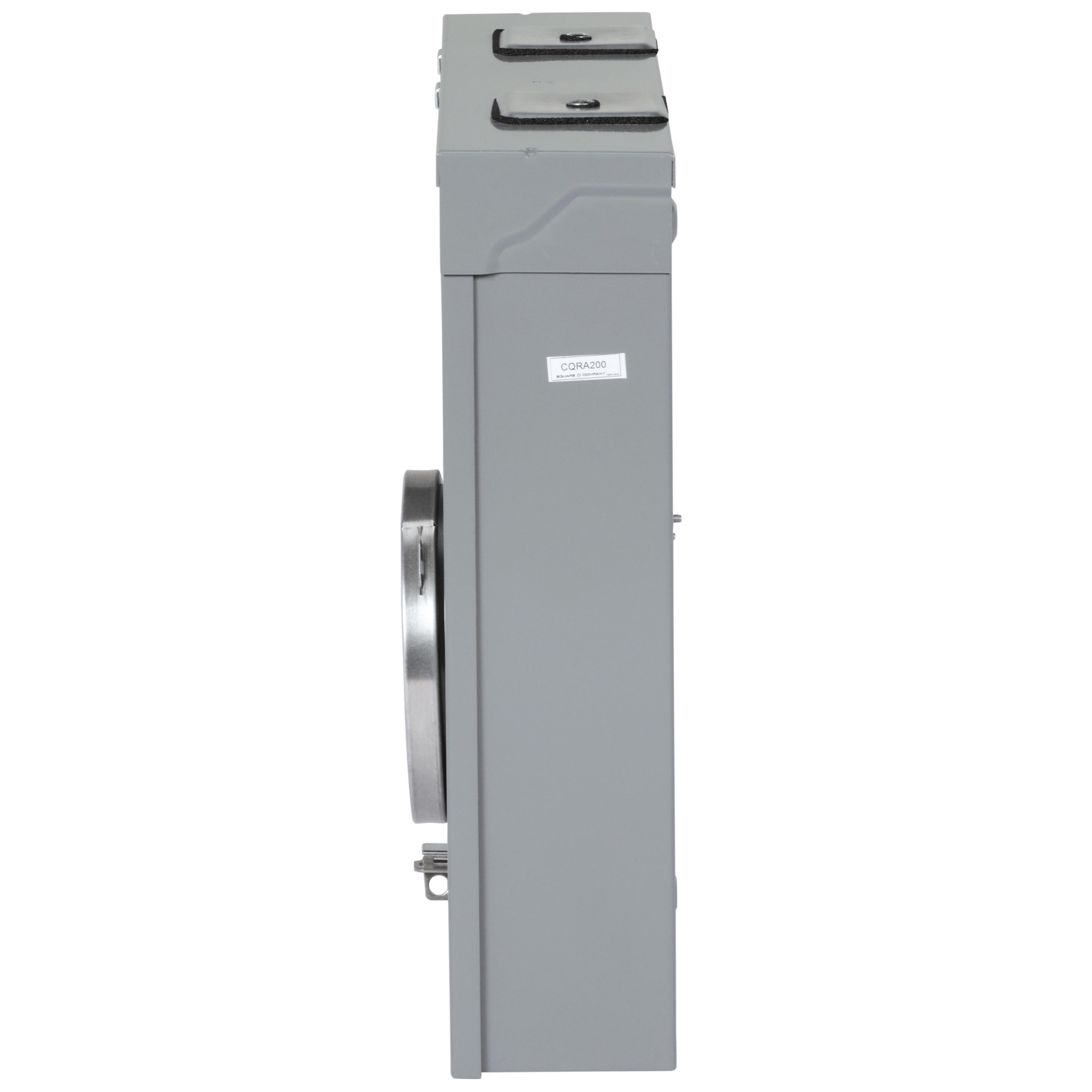 Picture of CQRA200 - Meter mains, QO, CSED, ringed socket, 200A, surface mount, no bypass, main breaker installed