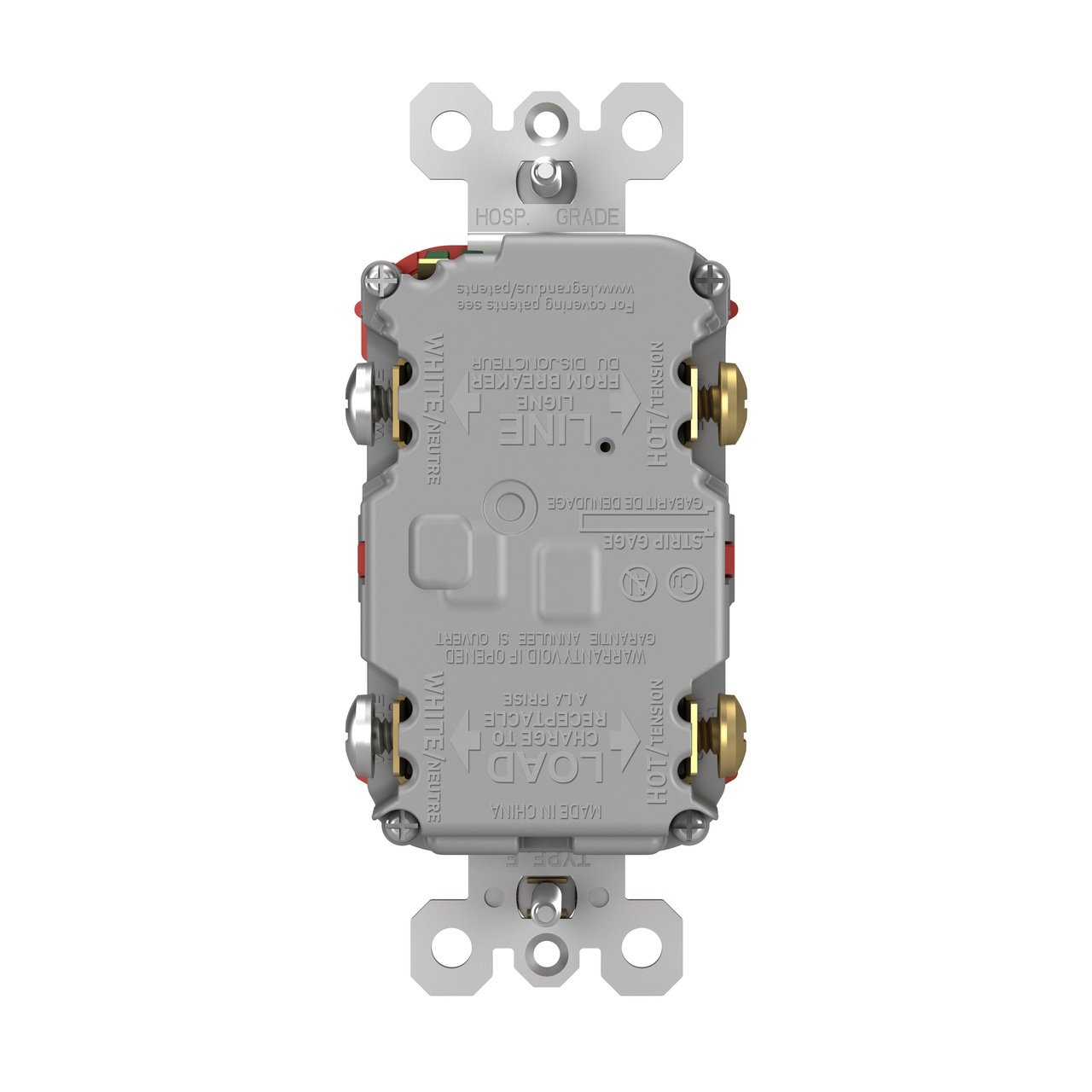 2097-RED - radiant® 20A Duplex Self-Test GFCI Receptacles with SafeLock® Protection, Red