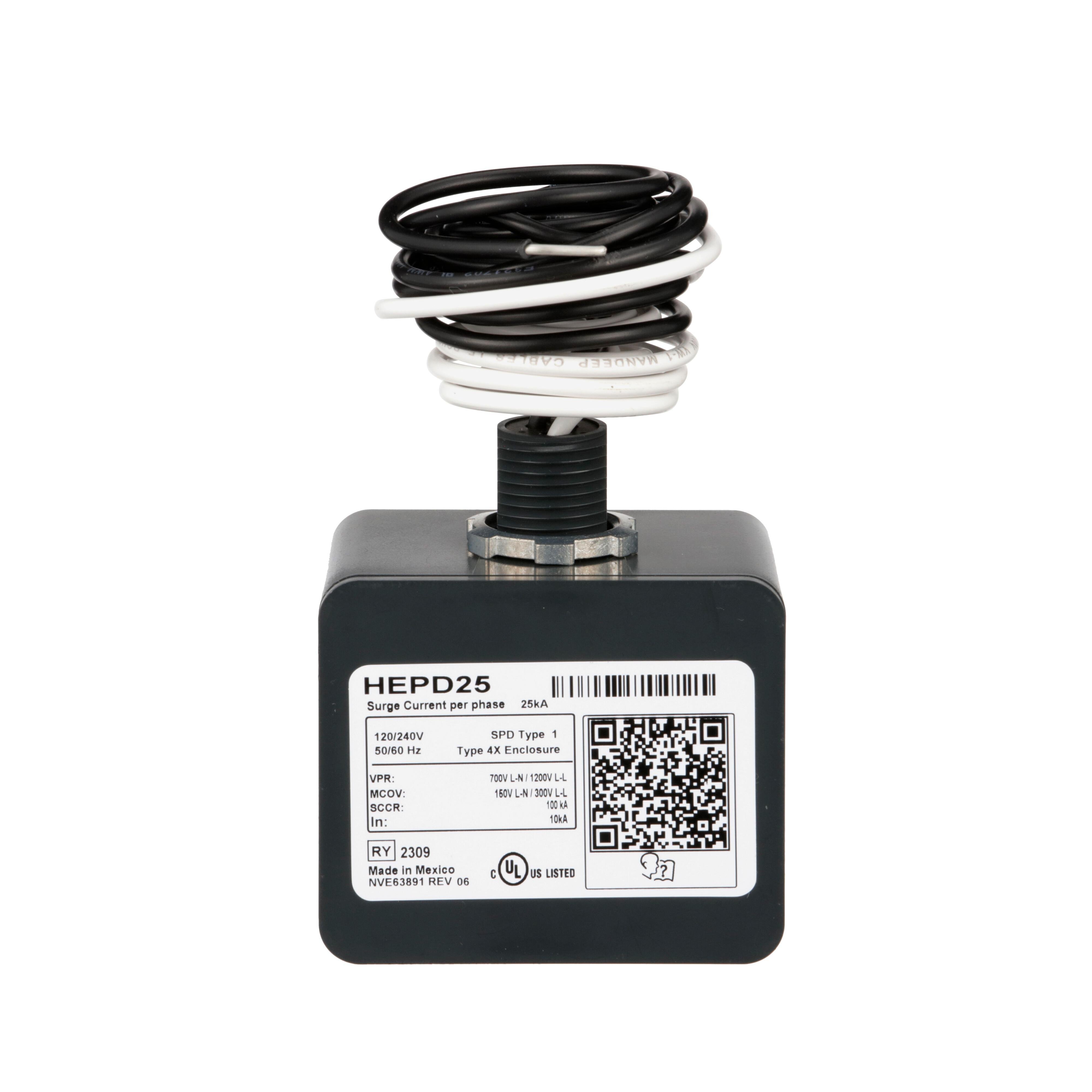 Picture of HEPD25 - Surge protection device, HEPD, 25kA, 120/240 V, 1 phase, 3 wire, SPD type 1