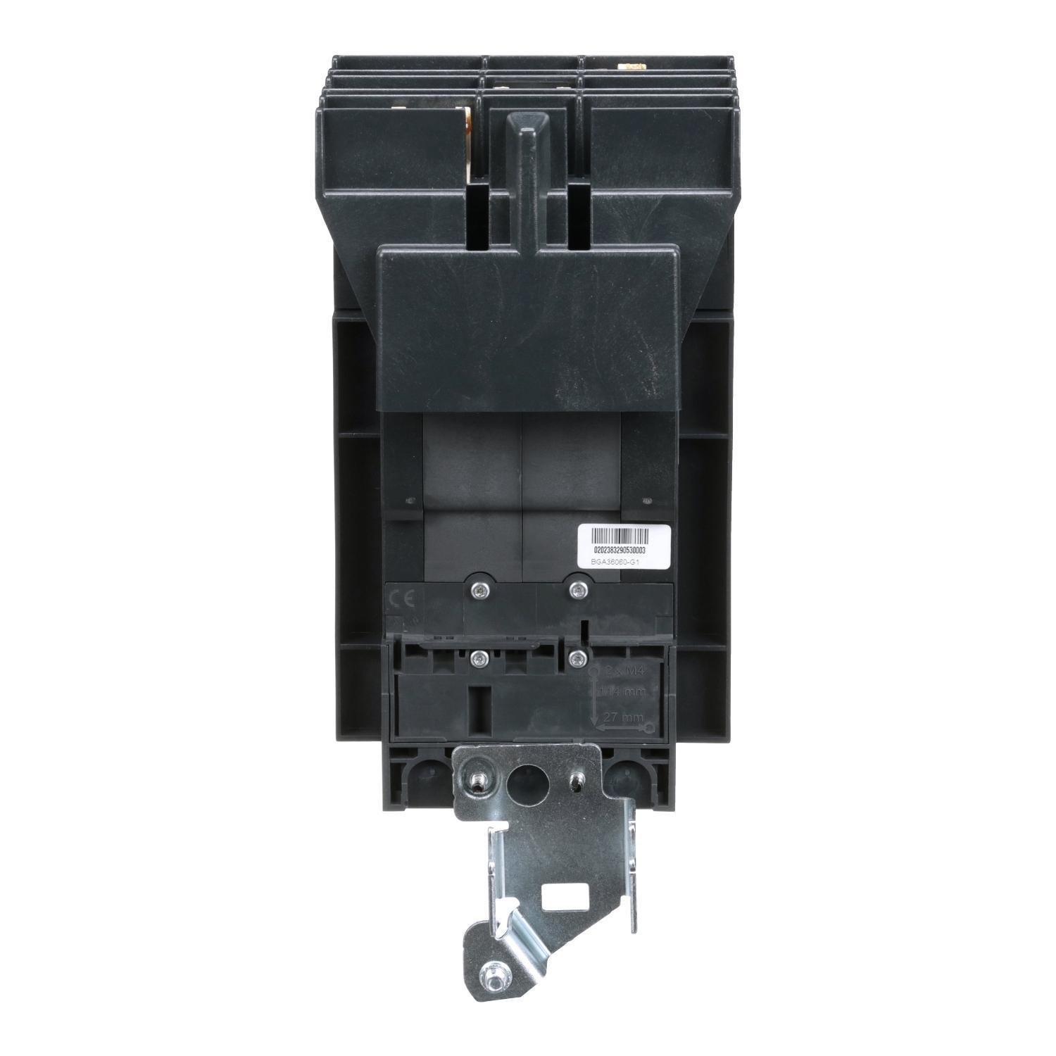 Picture of BGA36060 - Circuit breaker, PowerPacT B, 60A, 3 pole, 600Y/347VAC, 18kA, I-Line, thermal magnetic, 80%, ABC