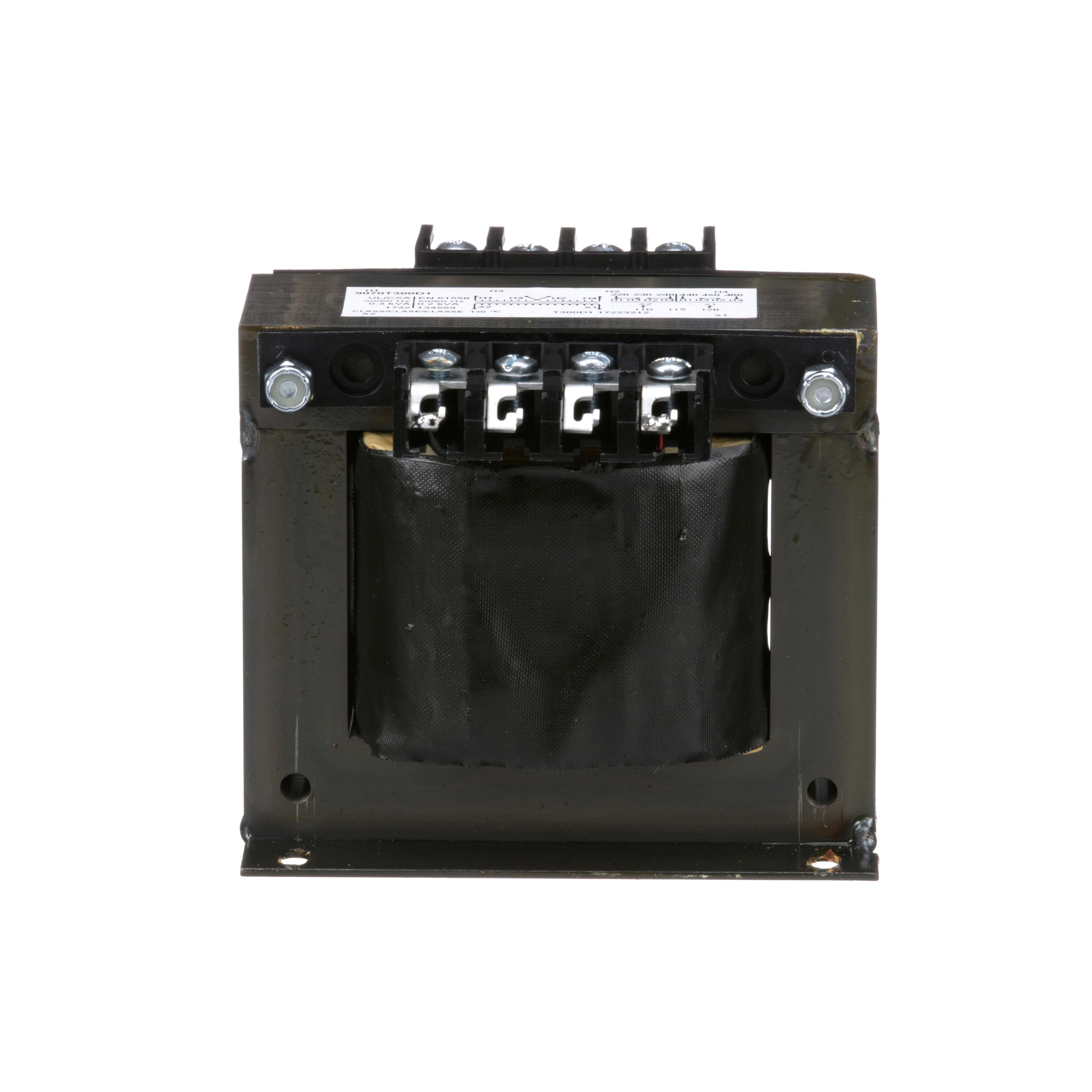 Picture of 9070T300D1 - Transformer, Type T, industrial control, 300VA, 1 phase, 240x480V primary, 120V secondary, 80C rise