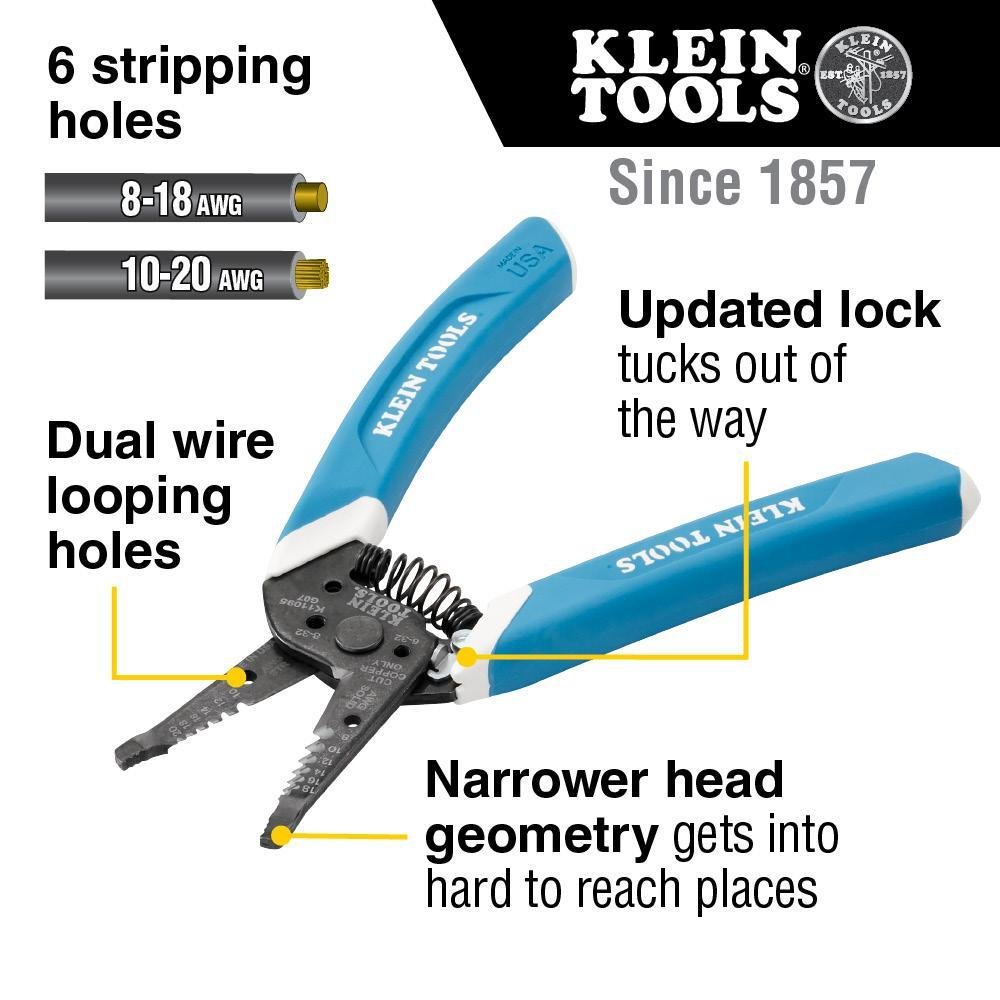 Picture of K11095 - Klein-Kurve® Wire Stripper / Cutter, 8-20 AWG