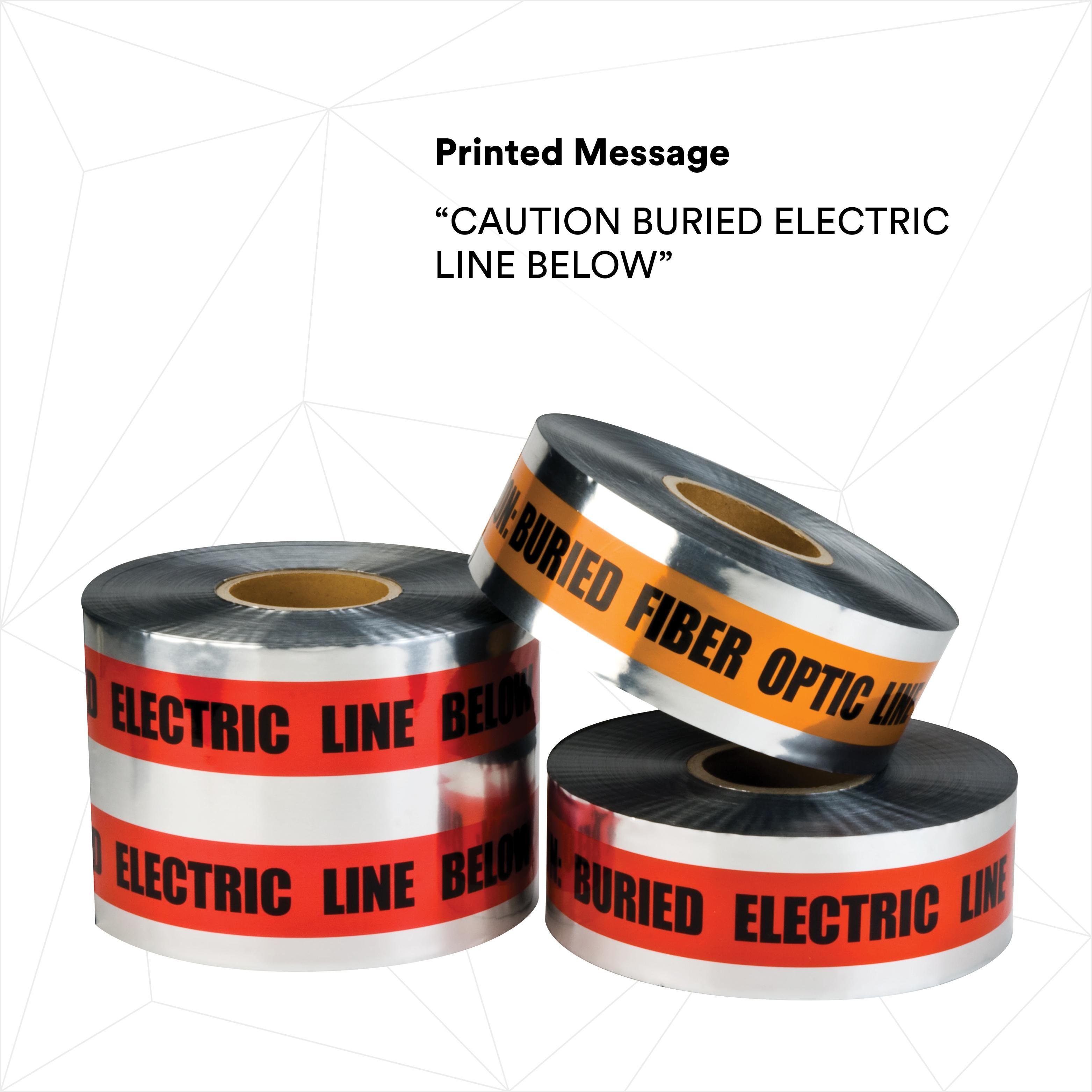 Picture of 406 - Scotch Detectable Buried Barricade Tape 406, CAUTION BURIED ELECTRIC LINE BELOW, 3 in x 1000 ft, Red, 8 rolls/case, BULK
