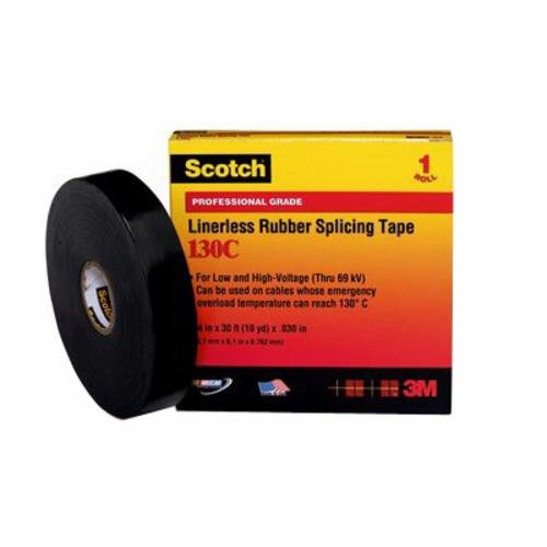 Picture of 130C-3/4X30FT - Scotch® Linerless Rubber Splicing Tape 130C, 3/4 in x 33 ft, Black, 1 roll/carton, 24 rolls/Case