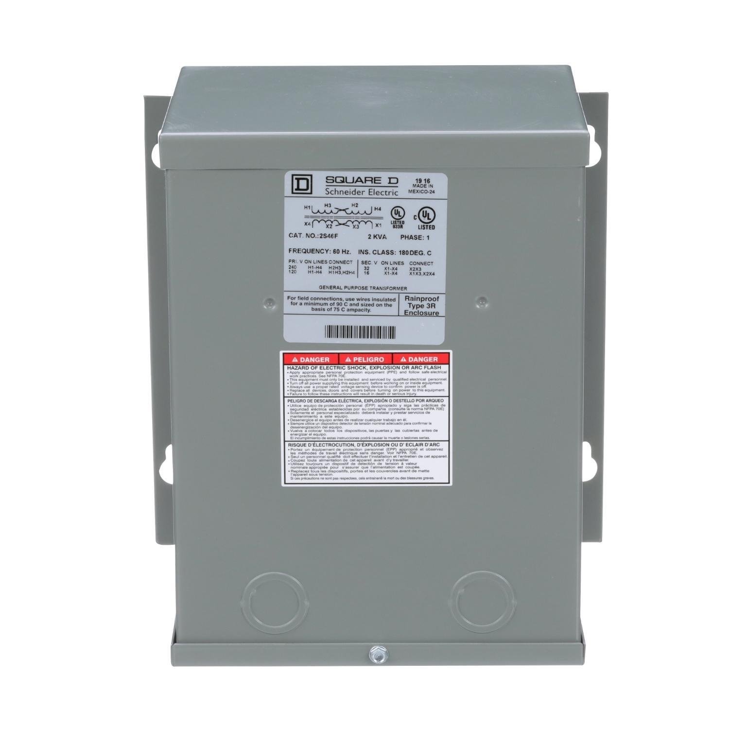 2S46F - Transformer, buck boost, encapsulated, 2kVA, 1 phase, 120x240V primary, 16/32V secondary, NEMA 3R, 115C rise
