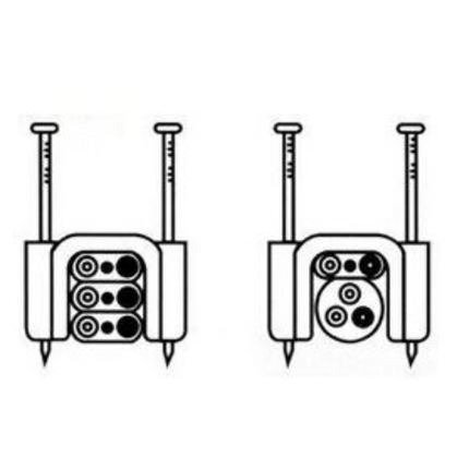 RA-1588/3 - 1/2" 2-Nail Plastic Cable Stacker Strap, Gray