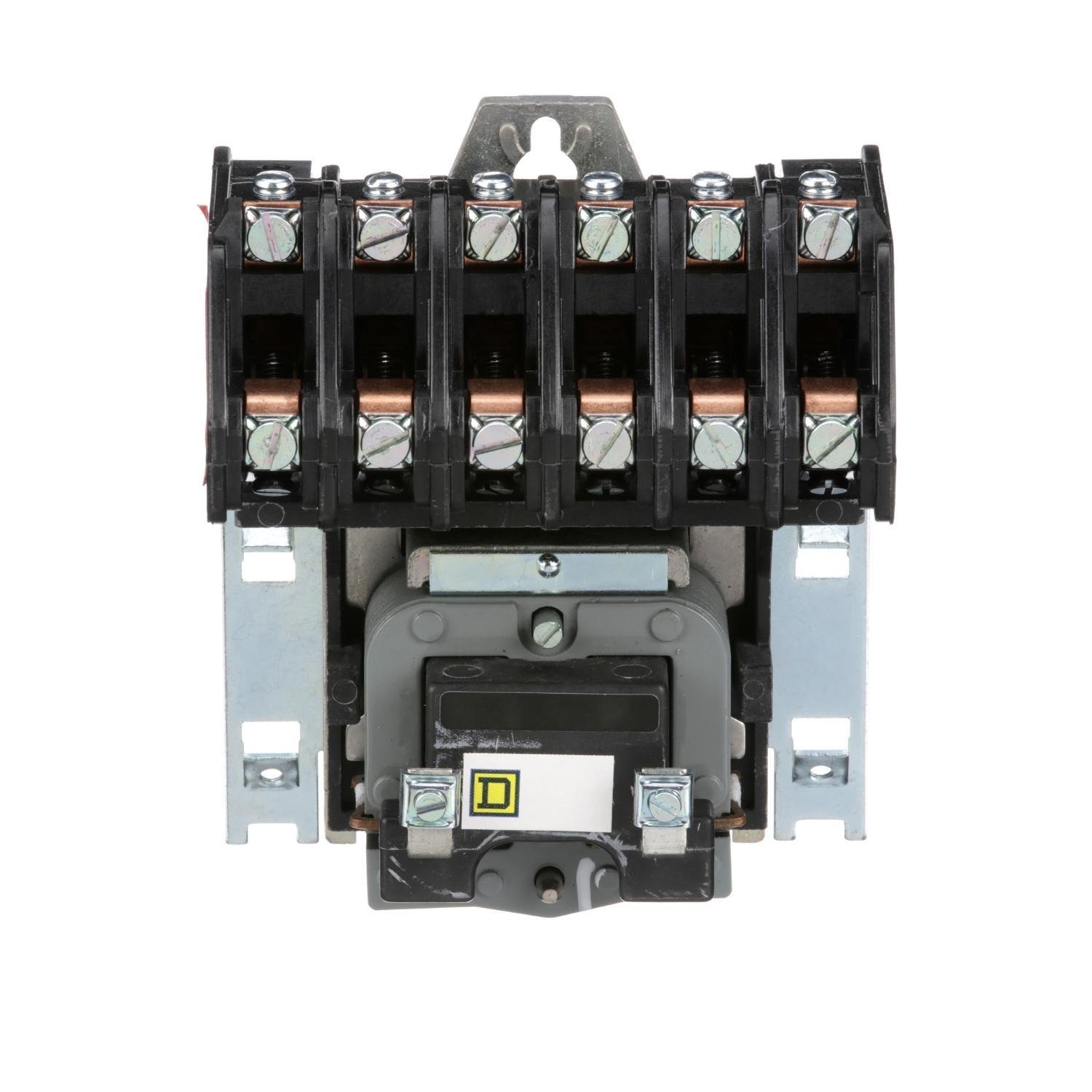 8903LO60V04 - Contactor, Type L, multipole lighting, electrically held, 30A, 6 pole, 600V, 277VAC 60Hz coil, open style [TAA]