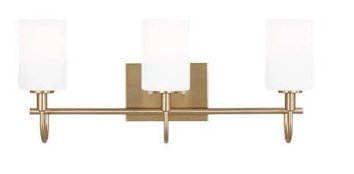 4457103-848 - 4457103-848 Oak Moore Vanity, 3-Light 180 Total Watts, Satin Brass