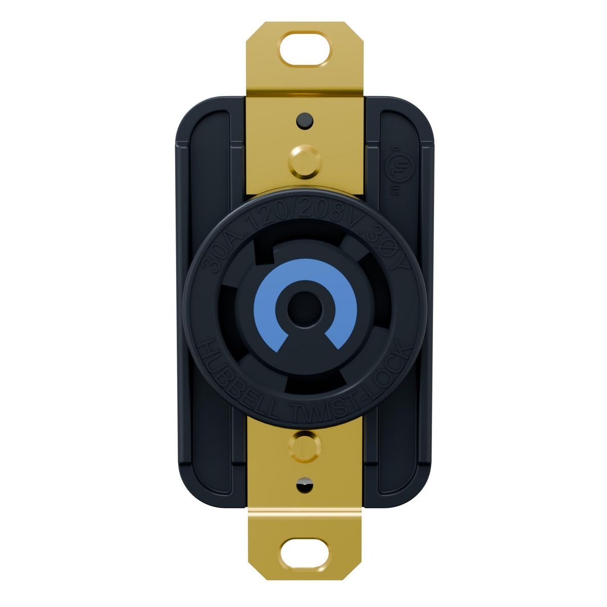 HBL2810ST - EdgeConnect™ Twist-Lock® Receptacle, 30A 3P 120/208V, L21-30R, BK, with Spring Termination