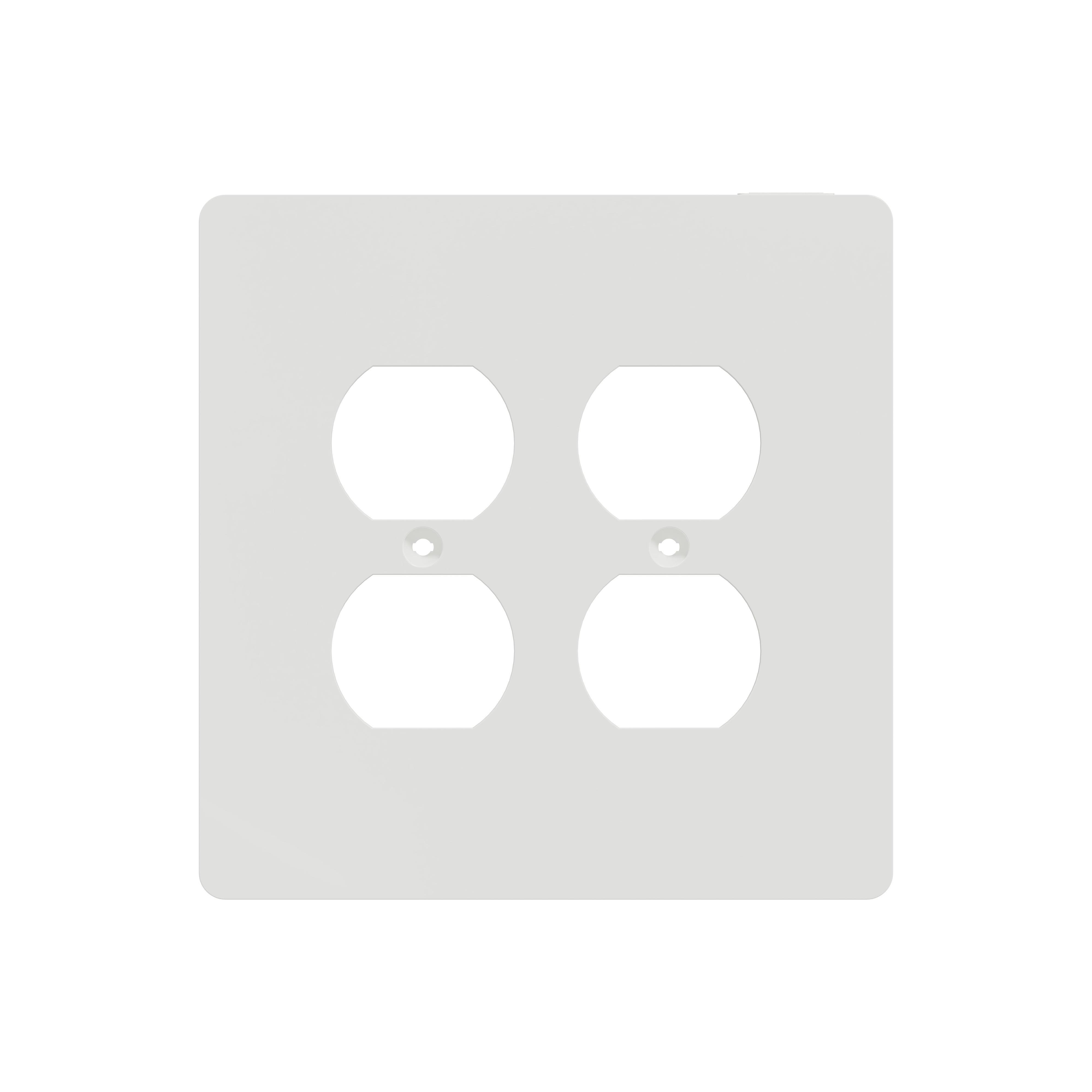 SQWS422012WH - Cover frame, X Series, for 2 duplex socket-outlet, 2 gangs, screw fixed, mid sized plus, white, matte finish