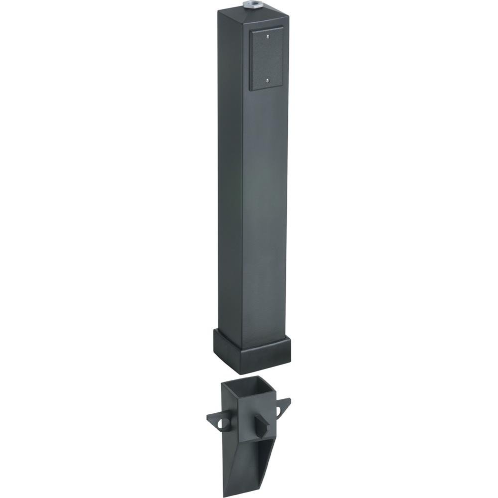 GP37B - Gard-N-Post. 37" support for outdoor light fixtures or GFCI devices outdoors. Opennings on both sides of post for back to back power or power on one side and low voltage on the other. Built in stablaizers need to assembly. Opennings in stabalizers