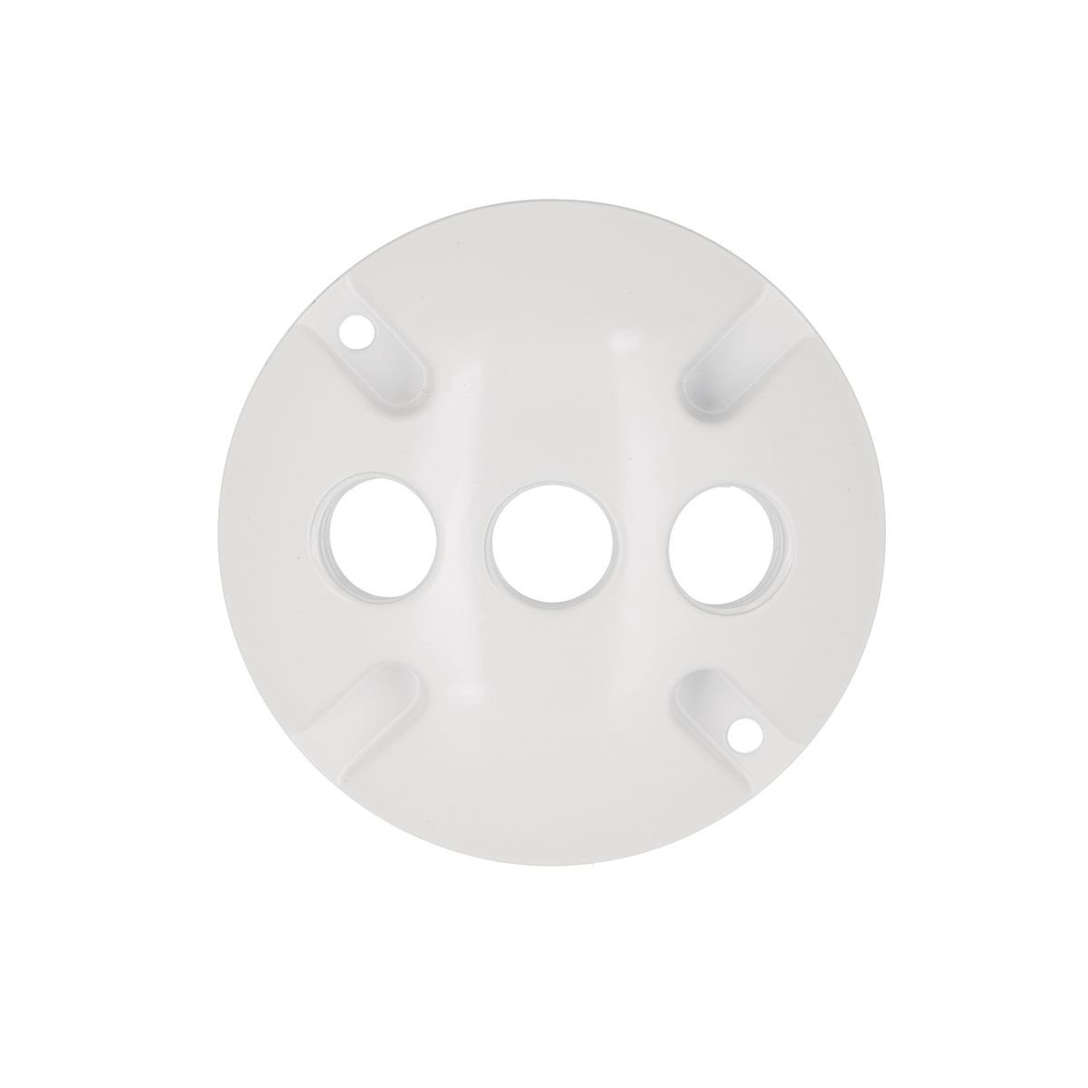 Picture of 5197-1 - Round Weatherproof Cluster Cover, Three 1/2 in. Threaded Outlets, White