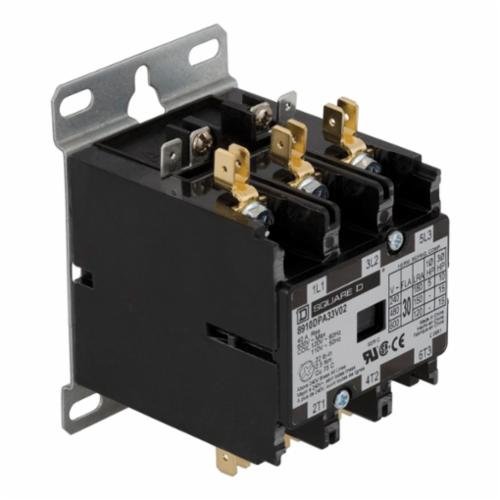 8910DPA33V02 - Contactor, Definite Purpose, 30A, 3 pole, 20HP at 575VAC, 3 phase, 110/120VAC 50/60Hz coil, open