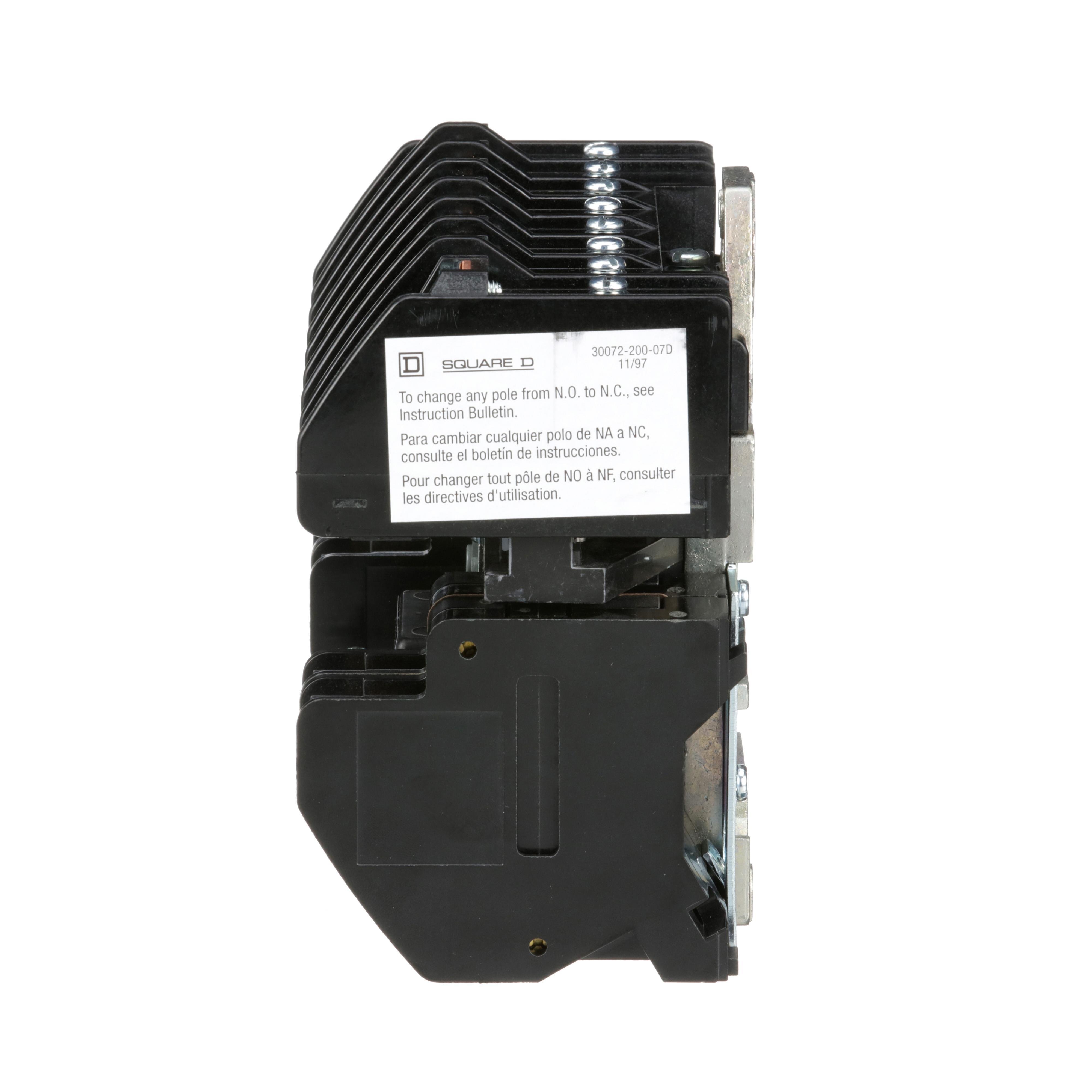 Picture of 8903LO1200V04 - Contactor, Type L, multipole lighting, electrically held, 30A, 12 pole, 600V, 277VAC 60Hz coil, open style [TAA]