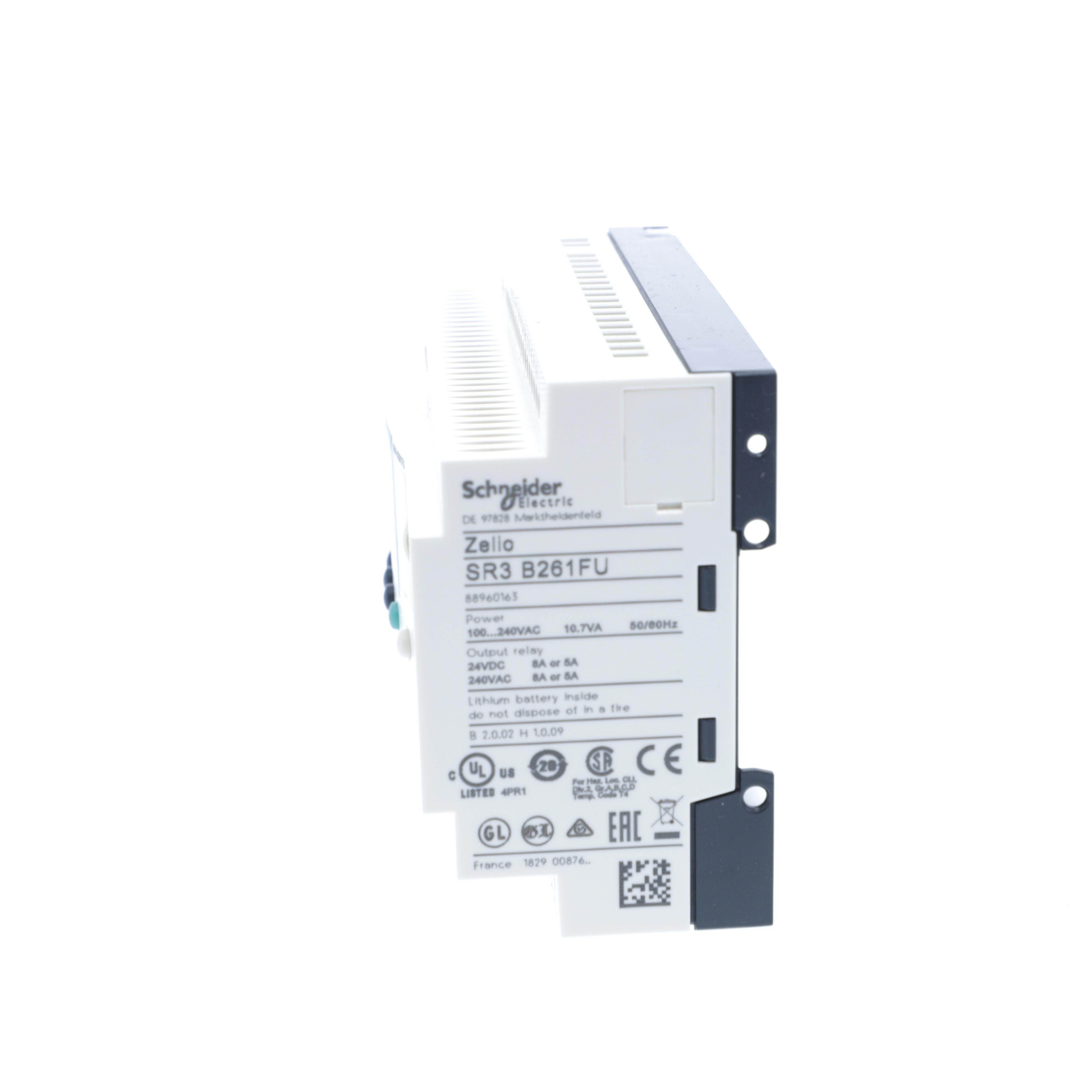 Picture of SR3B261FU - modular smart relay, Zelio Logic SR2 SR3, 26 IO, 100 to 240V AC, clock, display