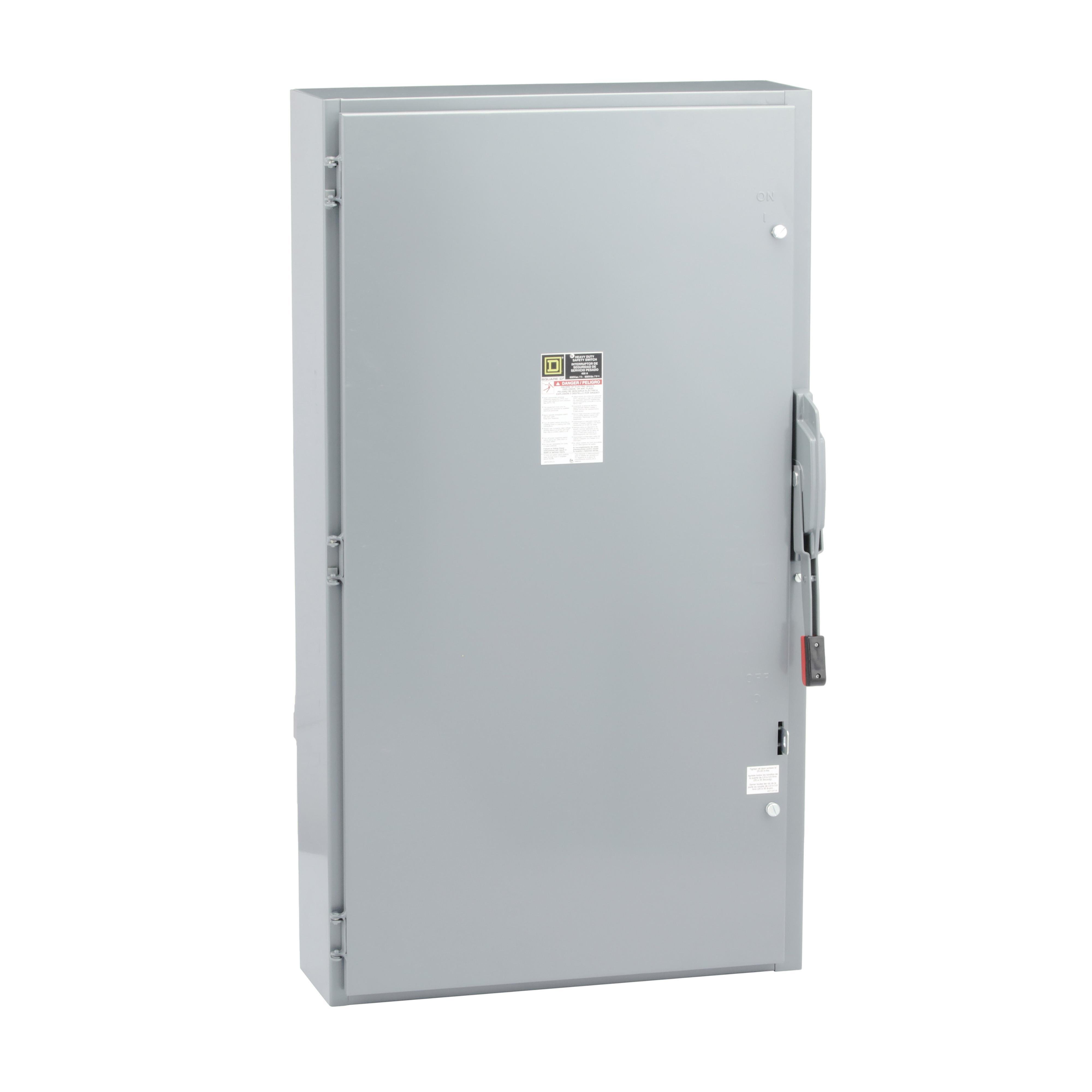 H365N - Safety switch, heavy duty, fusible, 400A, 4 wire, 3 pole, 1 neutral, 250hp, 600VAC/DC, NEMA 1