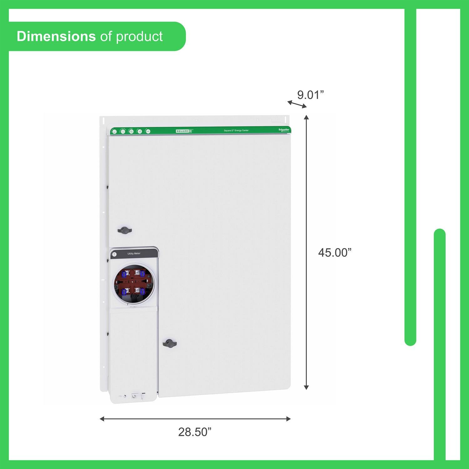 Picture of QOWC60M200PFY - Energy center, QO, 1 phase, 61 available circuits, 200A, PoN, ringed socket, semiflush, UG, solar, battery, gen ready