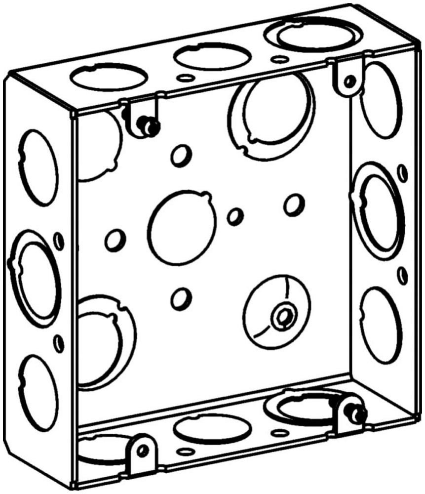 5SSB-MKO - 1-1/2" DEEP, 4-11/16" SQUARE (5S) SUPER SHALLOW BOX WELDED WITH MKO