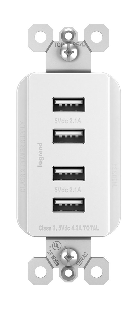 TM8USB4-WCC6 - radiant® Quad USB Charger, White