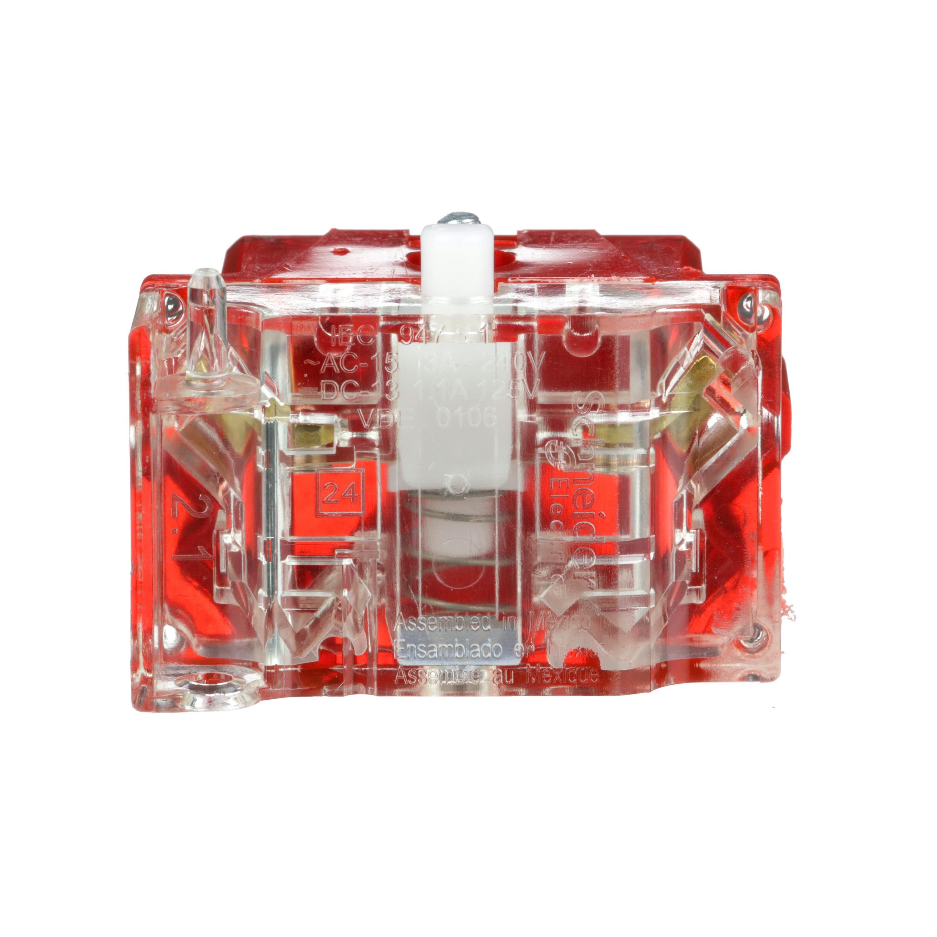 Picture of 9001KA5 - 30mm Push Button, Types K, SK or KX, contact block, 1 NC late opening