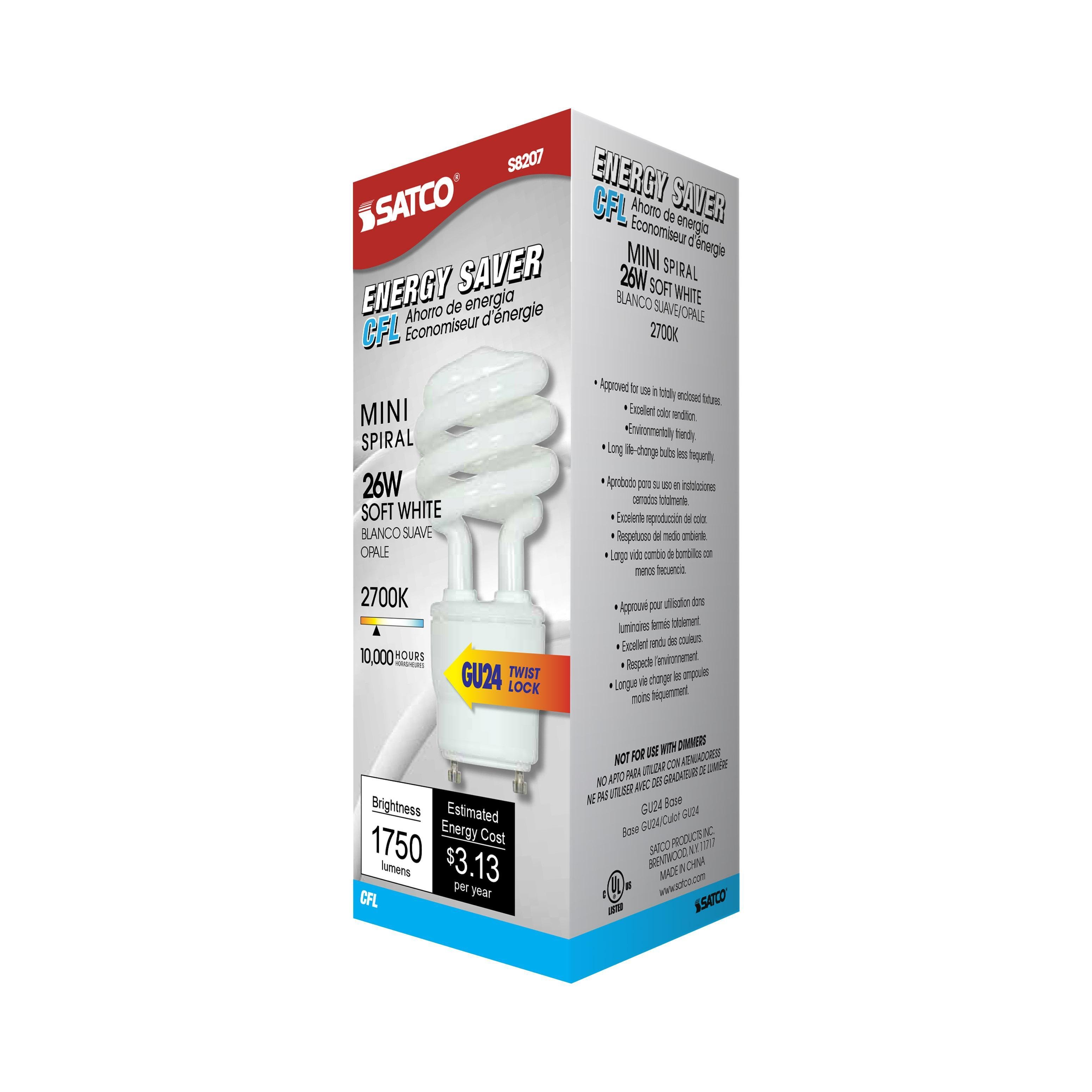 Picture of S8207 - 26 Watt - Spiral Compact Fluorescent - 2700K - 82 CRI - GU24 base - 120 Volt