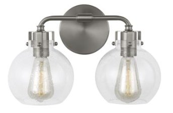 VS24402SN - Generation Lighting Clara 2-Light Vanity Satin Nickel Finish With Clear Seeded Glass Shades (VS24402SN)