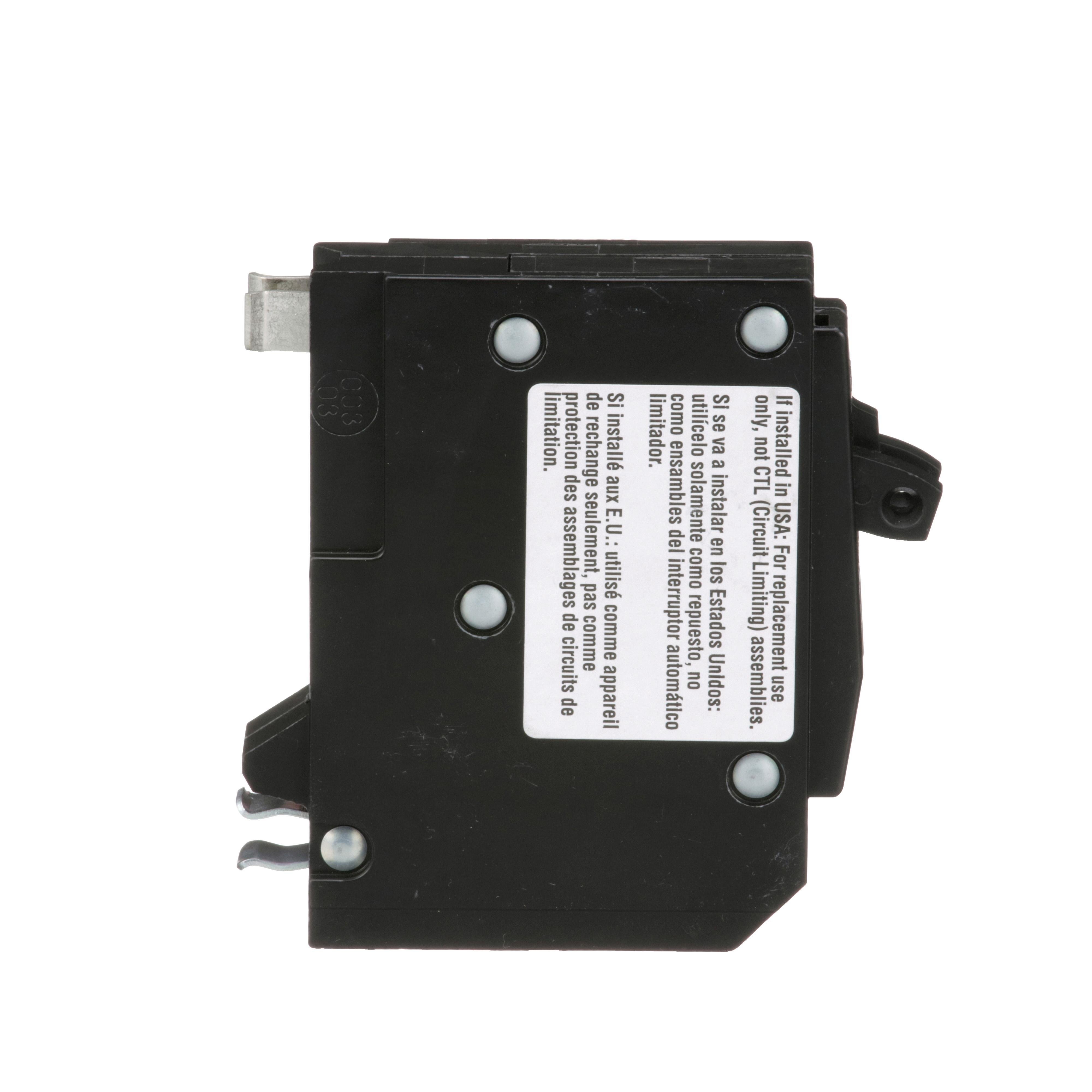 Picture of QO1520 - Tandem mini circuit breaker, QO, 1 x 1 pole at 15A, 1 x 1 pole at 20A, 120/240VAC, 10kA, plug in