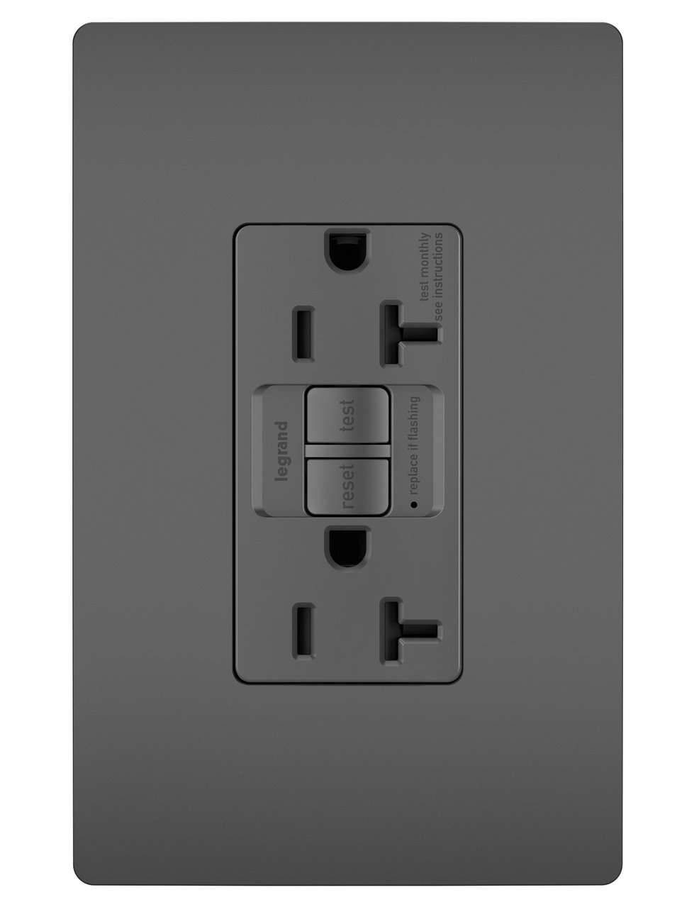 Picture of PT2097-BK - PlugTail® Specification Grade 20A Duplex Self-Test GFCI Receptacles with SafeLock® Protection, Black