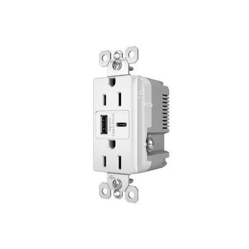 Picture of R26USBAC6W - radiant® 15A Tamper-Resistant Ultra-Fast USB Type A/C Outlet, White