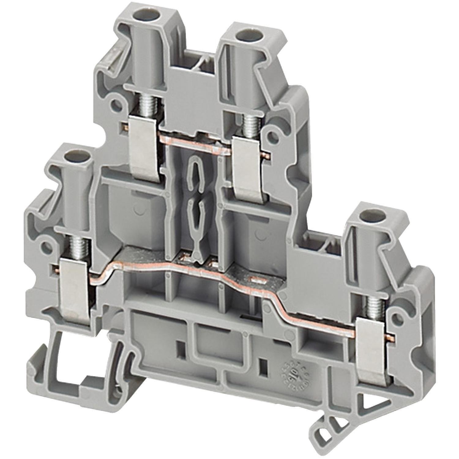 NSYTRV24D - Terminal block, Linergy TR, grey, 2.5mm², 2 levels connected, 4 points, set of 10