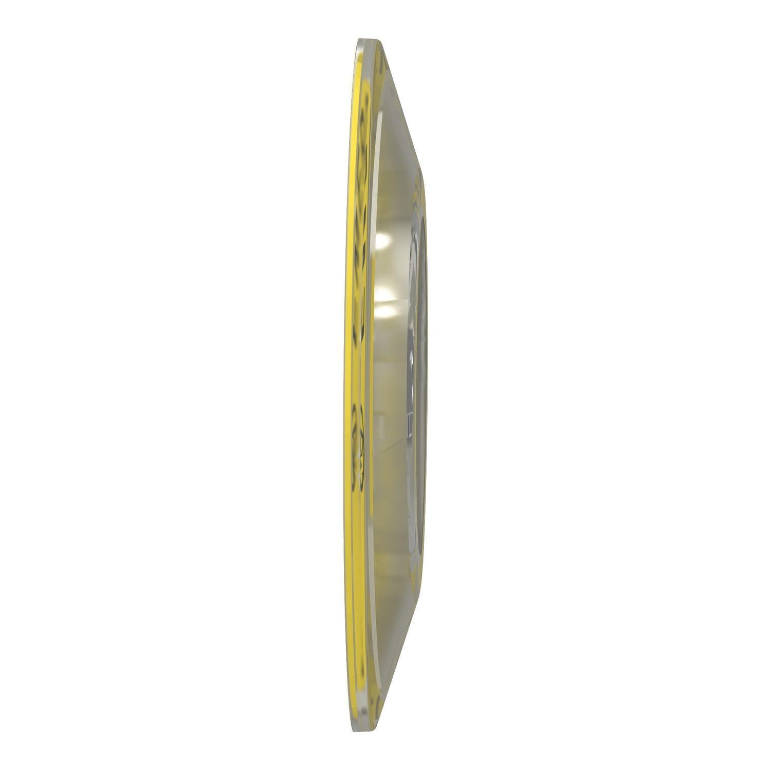 Picture of ZBY9320 - Legend holder 60mm for emergency stop, Harmony XB4, plastic, yellow, marked EMERGENCY STOP