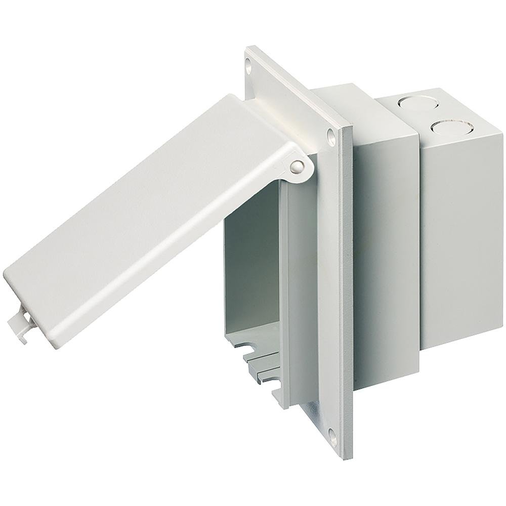 DBVR1W - Low profile Inbox for flat surface retro fit construction. With weather proof while in use Extra Duty white paintable cover. Vertical.