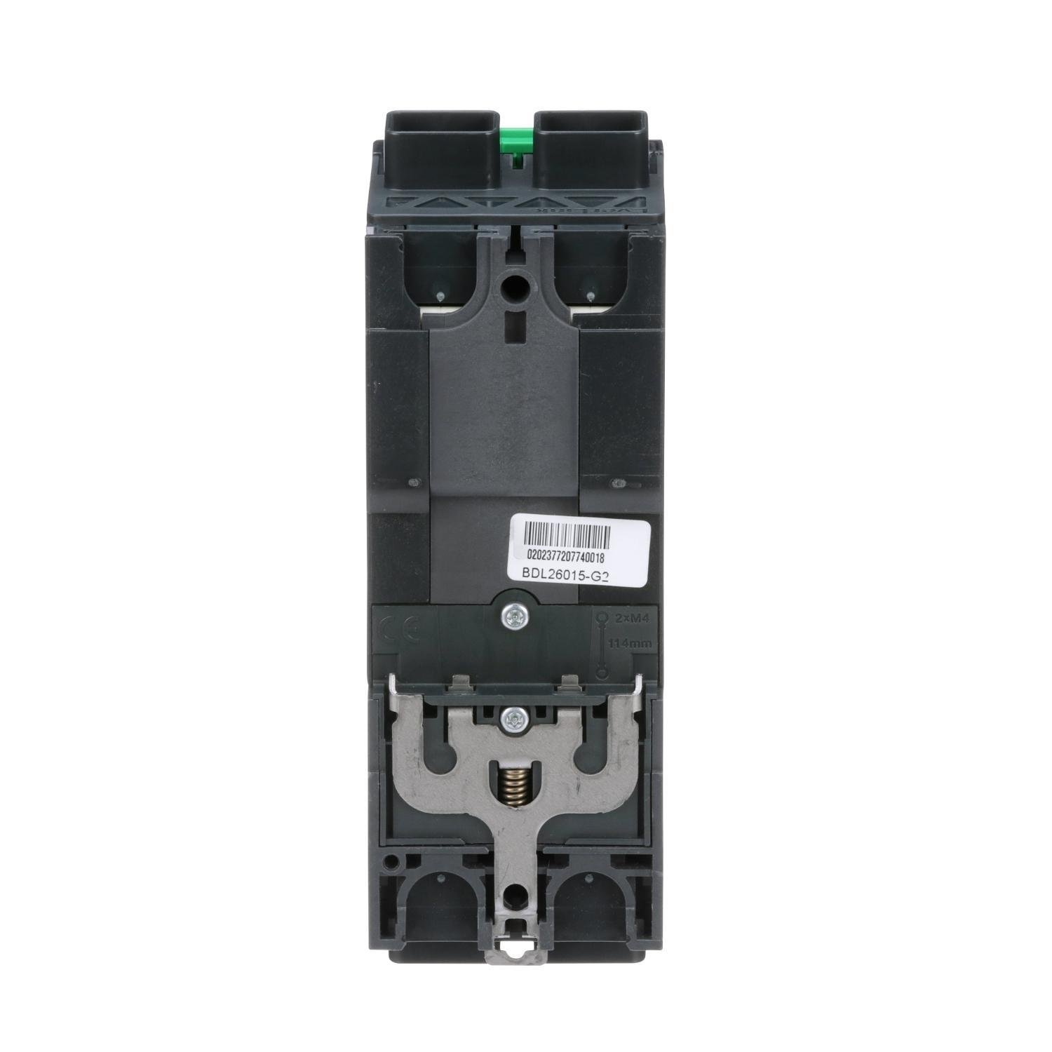 Picture of BDL26015 - Circuit breaker, PowerPacT B, 15A, 2 pole, 600Y/347VAC, 14kA, lugs, thermal magnetic, 80%