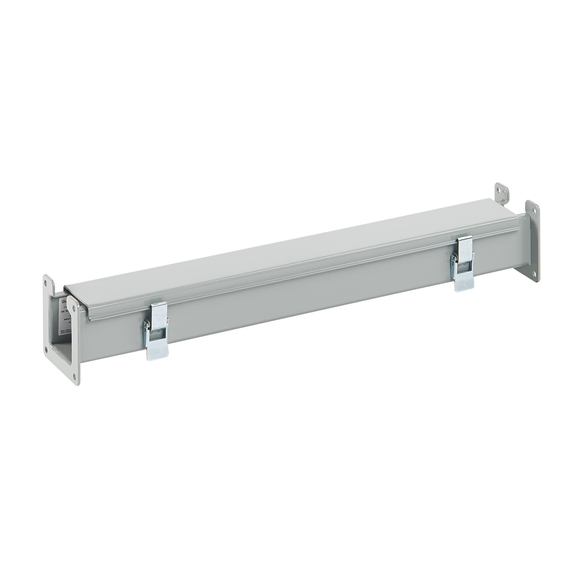 F44L24 - Straight Section Lay-in Hinged Cover Type 12, 4.00x4.00x24.00, Gray, Steel