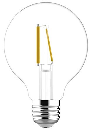 24590 - GE Soft White 40W Replacement LED Light Bulbs Decorative Clear Globe Medium Base G25