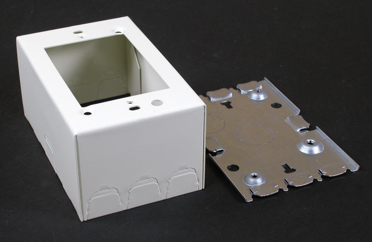 V5747 - Wiremold 500/700 Series Single-Gang Shallow Switch and Receptacle Box Fitting, Ivory